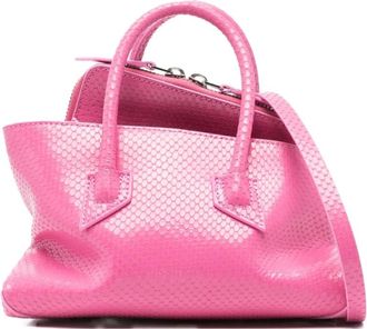 The Attico Roze Tas met Bovenhandvatten en Afneembare Band - Dames - Handtassen - Roze - ONE Size - Leer - Tassen