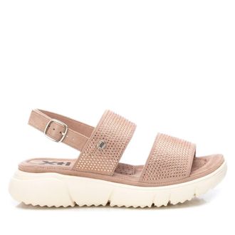 Xti Womens Flat Suede Double-Strap Sandals, Light Pastel Pink, Size 6