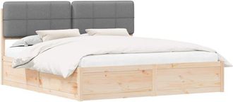 vidaXL Estructura De Cama Con Cabecera Tapizada Gris Claro Vidaxl