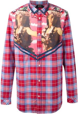 N&deg;21 Rode Shirt voor Mannen en Vrouwen - Heren - Casual Overhemden - Veelkleurig - XS - Overhemden