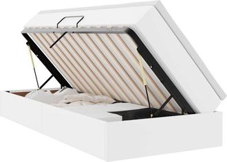 vidaXL Storage Bed with Mattress White 90 x 190 cm Faux Leather vidaXL