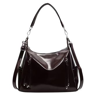 Generic Womens Compact Crossbody Shoulder Bag - Lightweight PU Coffee Tote, Stylish Armpit Bag for Casual Daily Use