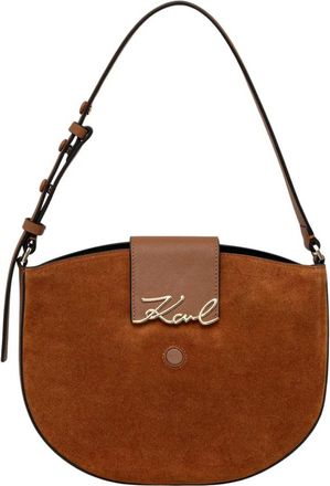 Karl Lagerfeld Tassen, Dames, Bruin, ONE Size, Leer, K/Signature Small Bag