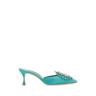 Manolo Blahnik Heeled Mules, female, Blue, Size: 8 US Shogmu Mules