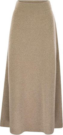Fabiana Filippi Platinum And Lurex Long Skirt
