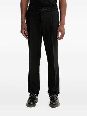 HUGO BOSS herringbone drawstring trousers - Black