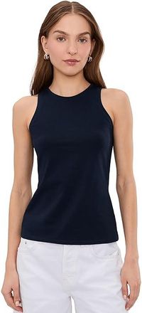 Nic+Zoe High Neck Perfect Tank Top Womens Clothing Dark Indigo : LG (US 12-14), Cotton/Spandex