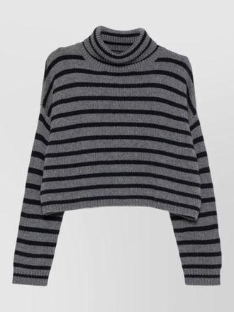 Lisa Yang striped ribbed cashmere turtleneck sweater