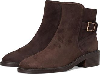 Cole Haan Silvana Buckle Booties Womens Boots Dark Chocolate Suede : 10.5 B - Medium, Leather