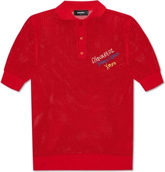 Dsquared2 Polo capsule Summer Lovers - Heren - Polos - Rood - 3XL - Katoen - Tops