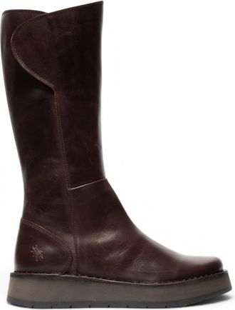 FLY London Fly London Womens Wine Leather High Pull On Long Boots - RHEA042