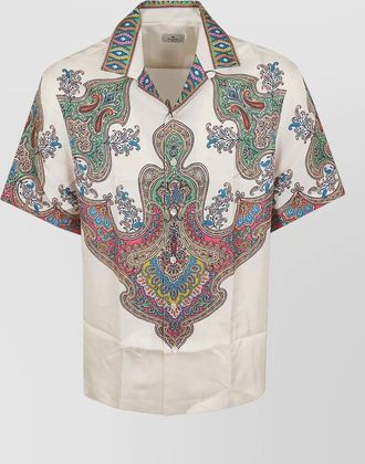 Etro paisley short sleeve shirt spread collar