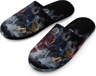 Generic Winter Sports Hockey Player Mens Slippers Warm Non-Slip Houes Shose Spa Slipper for Home Bedroom
