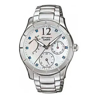 Casio SHEEN Waterproof Stainless Steel Strap White Analog SHN-3014DP-7ADR