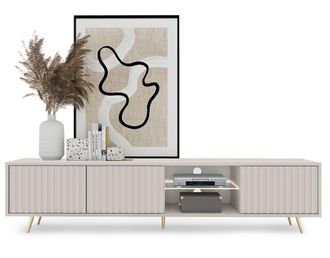 Selsey Selsey - Bello - Mueble Tv - 175 Cm - Frente De Lamas - Taupe (gris-beige)