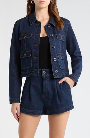 Paige Lydia Stretch Denim Jacket in Ballast at Nordstrom, Size Xx-Small