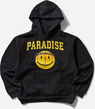 Paradis3 Men s Smiley Jesus Hoodie Black