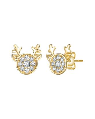 Rachel Glauber 14K Plated Cz Animal Earrings