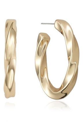 Ettika Twisted Tube Hoop Earrings in Gold at Nordstrom Rack
