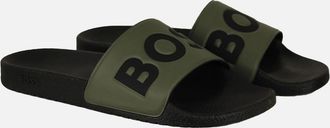 HUGO BOSS Mens BOSS Aryeh Sliders, Open Green - Black - Size: 10