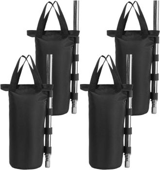 OEM Sacchi Per Pesi Pesanti Con Doppia Cucitura, Pesi Per Tende, Sacchi Di Sabbia, Borsa Da Esterno Nera (4 Pezzi, Rotonda, 22x50 Cm, Nera)