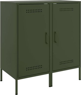 vidaXL Aparadores 2 unidades acero verde oliva 36x39x79 cm vidaXL