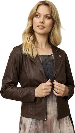 In Front Bruine Mapelina Jas Blazer - Dames - Zomerjassen - Bruin - S - Polyester - Jassen