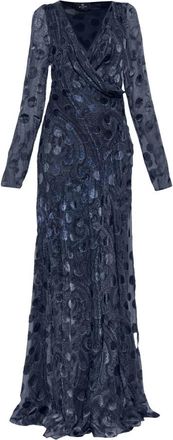Etro Patroon Maxi Jurk - Dames - Avondkleed - Blauw - S - Kleedjes
