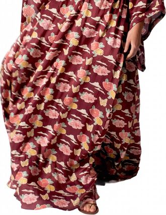 Miguelina Amora Cut-Out Floral Maxi Dress In Bordeaux