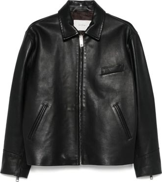 Second/Layer Bomber in pelle - Nero