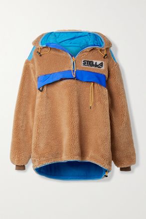 Stella McCartney + Net Sustain Marlee Oversized Paneled Recycled Fleece And Shell Hoodie - Neutri