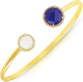 MAX + STONE 18k Yellow Gold Over Sterling Silver Gemstone Bracelet Bangle