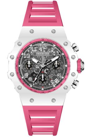 Invicta Racing 69620 Herenhorloge - Quartz Uurwerk - Acryl met Zilveren Wijzerplaat - 40 mm