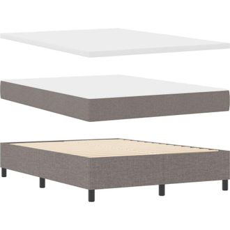vidaXL Cama Box Spring Con Colch&oacute;n Y Banco Taupe 160x200 Cm Tela Vidaxl