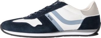 Boss Orange by Hugo Boss Mens Black LEVON TRAINER OPEN BLUE Cotton - Size UK 11
