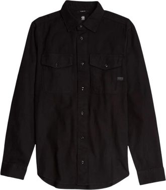 G-Star Marine Slim Shirt - Heren - Casual Overhemden - Zwart - L - Katoen - Overhemden