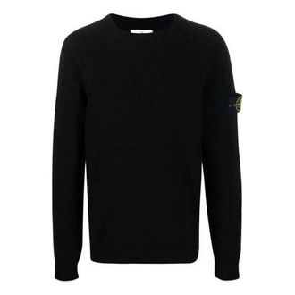 Stone Island Lambswool Crew Knit Black 7515505A3-V0029