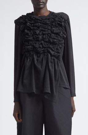 Comme Des Gar&ccedil;ons Gathered Ruffle Top in Black at Nordstrom, Size Medium