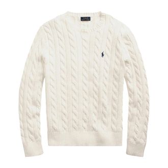 Polo Ralph Lauren Round-neck Knitwear, male, Beige, Size: XL Beige Cotton Regular Fit Sweater