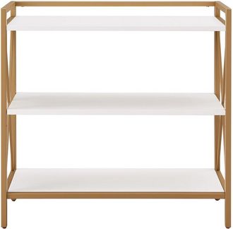 Leick Home Claudette Mixed Metal & Wood 3-Tier Bookshelf