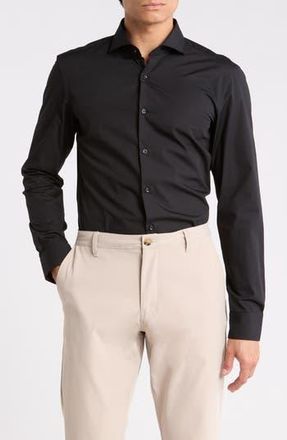 BOSS Kason Slim Fit Dress Shirt in Black at Nordstrom Rack, Size 17.5