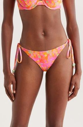 Kulani Kinis Side Tie Bikini Bottoms in Sunrise Kiss at Nordstrom Rack, Size Large