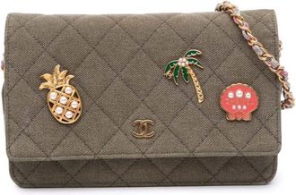 Chanel Borsa a tracolla Coco Cuba in tela trapuntata con ciondoli e catena 2016-2017 - Marrone