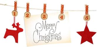 Trade Shop Trade Shop - Calendario Avvento Filo Ghirlanda Con Mollette Numero Decorazioni Natalizie