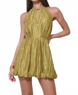 Adelyn Rae Shelley Bubble Satin Mini Dress In Chartreuse