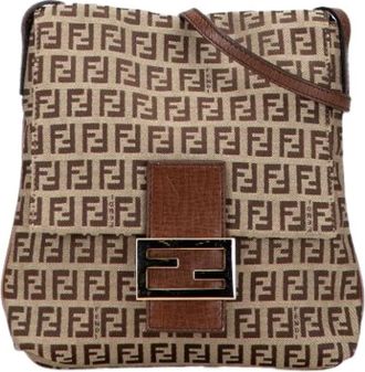 Fendi Pre-owned Cross Body Bags, female, Brown, Size: ONE SIZE Pre-owned Leather Cross Body Bag
