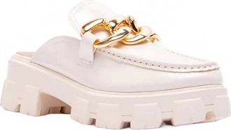 Qupid Womens Slide In Oxford Mule In Tan