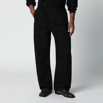 Christophe Lemaire Black cotton trousers with belt