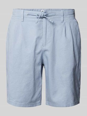 Only & Sons Regular Fit Shorts aus Baumwoll-Mix mit Leinen-Anteil Modell LARGO in Jeansblau, Gr&ouml;&szlig;e XXL
