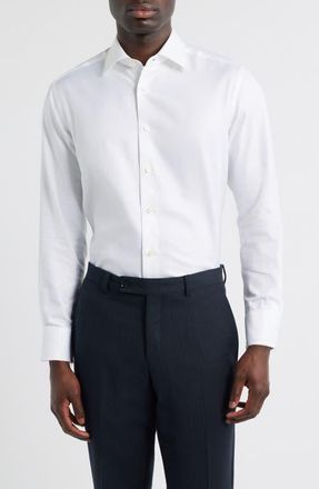 Jack Victor Roger Cotton Dress Shirt in White at Nordstrom, Size 17.5 - 34